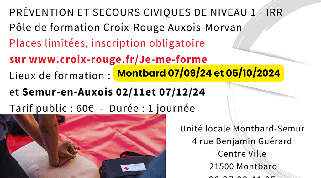 FORMATIONS GRAND PUBLIC AUX GESTES QUI SAUVENT Du 2 nov au 17 déc 2024