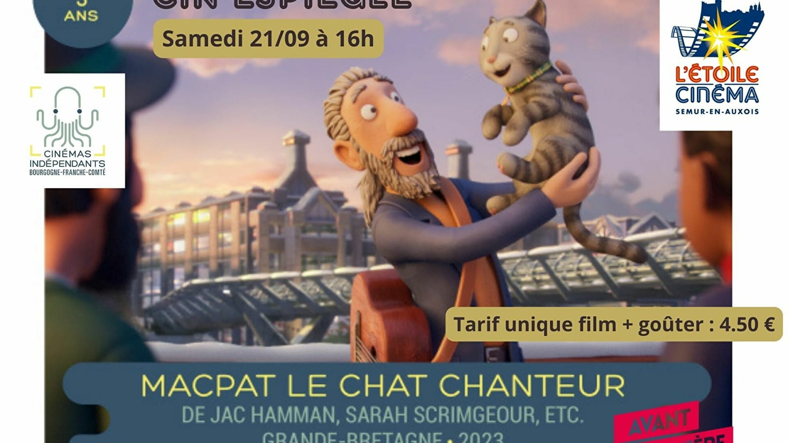 Cin'Espiègle : 'MAC PAT LE CHAT CHANTEUR' + goûter